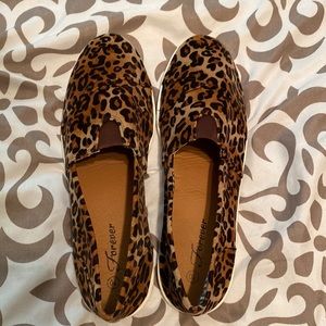 Size 10 Leopard print slip on shoes